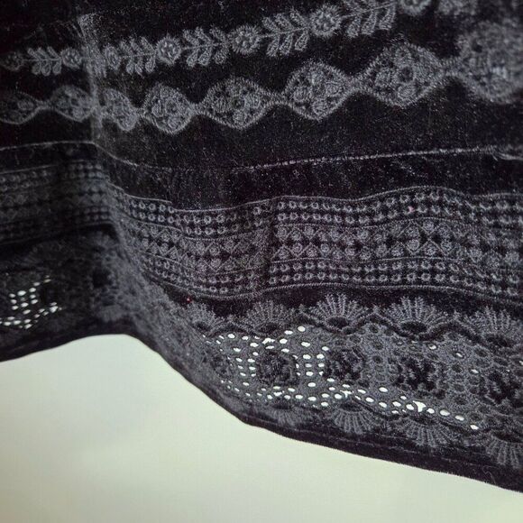 EUC LPOL BLACK VELVET AND LACE SWING STYLE TANK TOP SIZE L - Picture 12 of 16